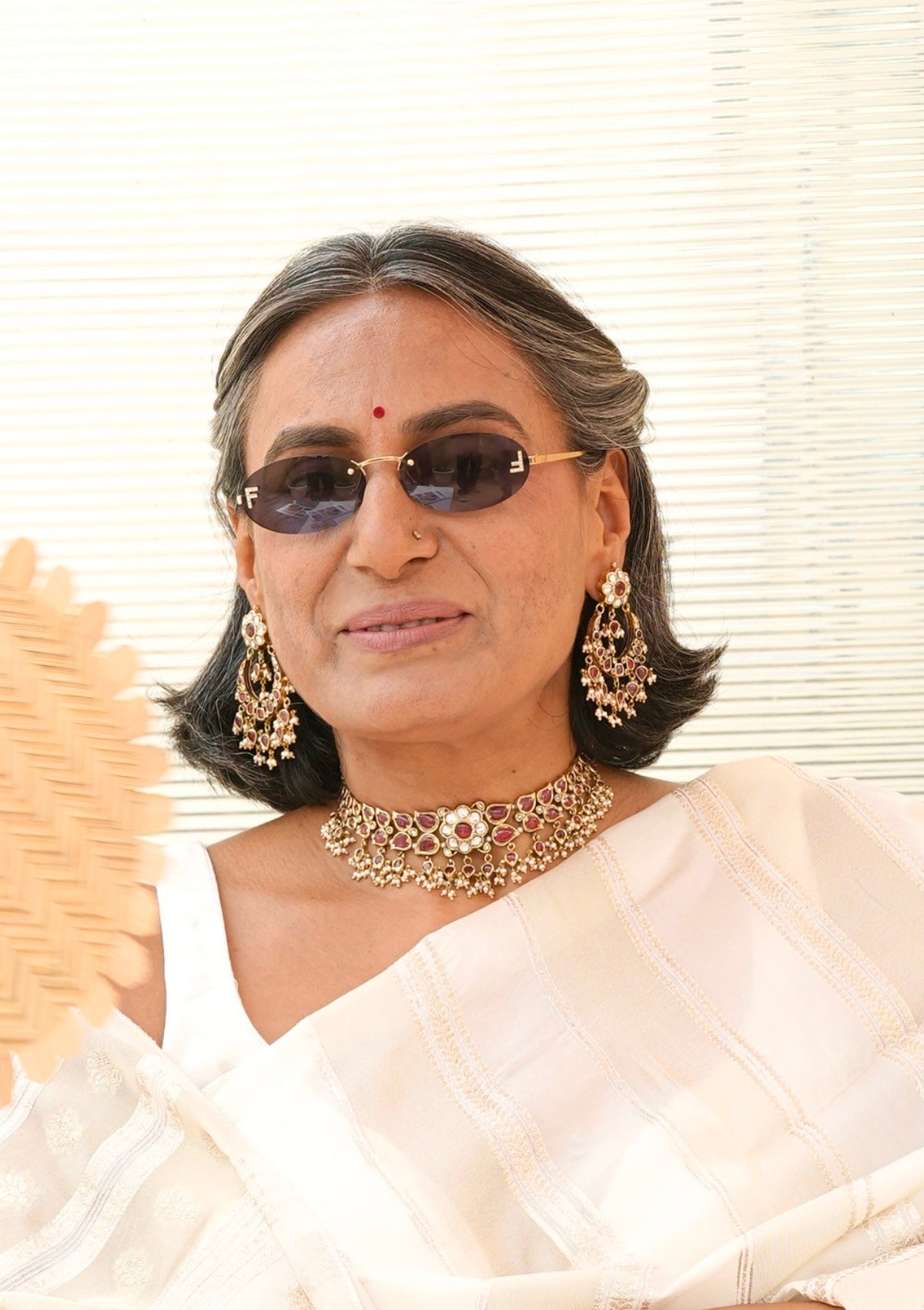 Bahaar Silver Chandbali Earrings