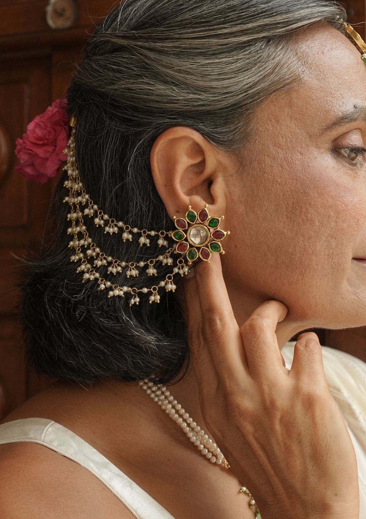 Noor Silver Ear Chain