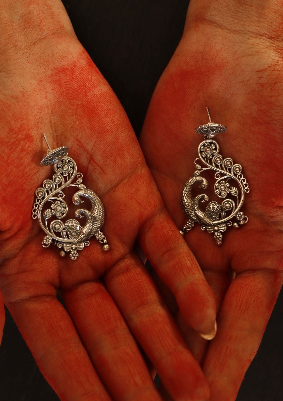 Chandrikaa Silver Earrings
