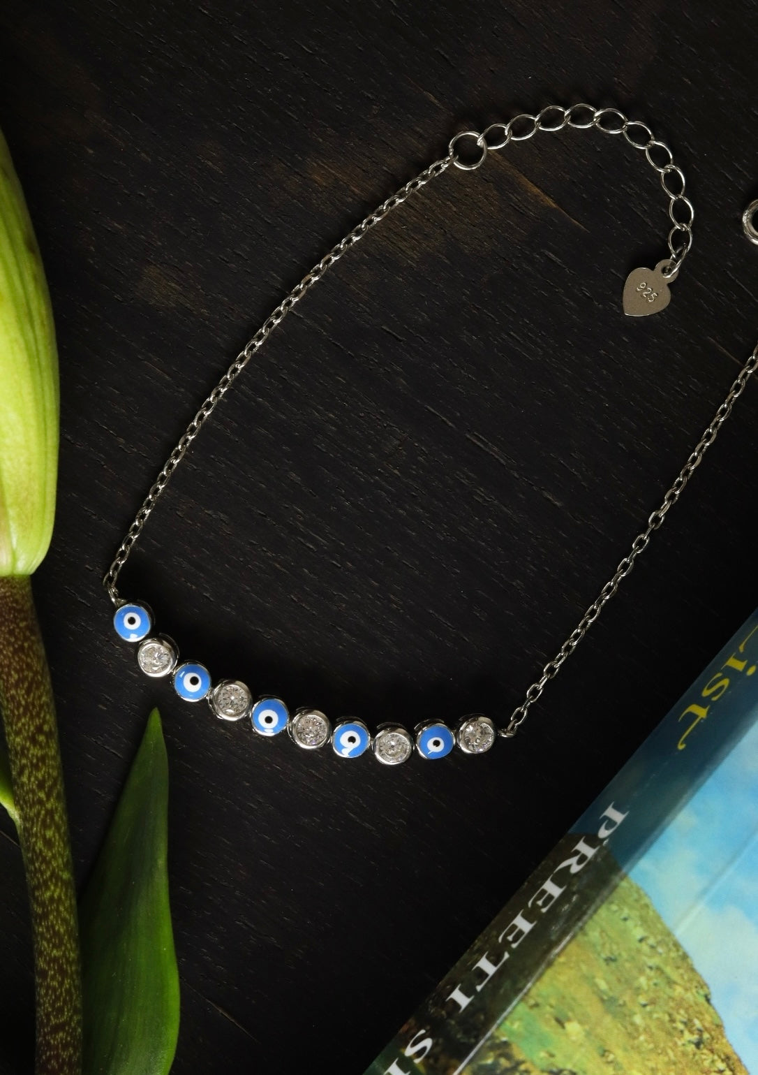 Sparkle & Shield Silver Bracelet