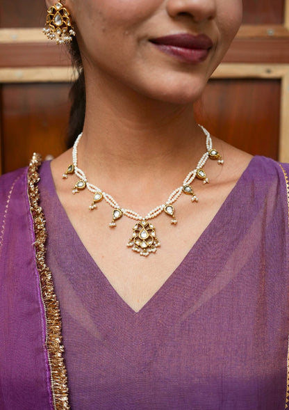 Saanjh-E-Noor Silver Necklace