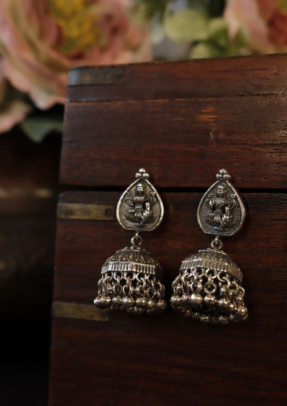 Lakshmi Silver Jhumki Earrings