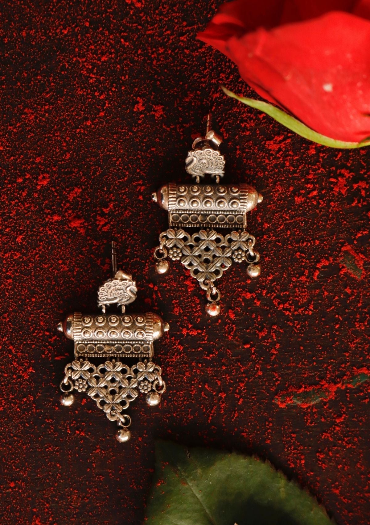 Mayurika Silver Earrings