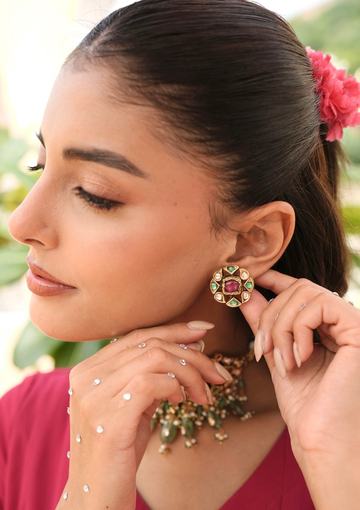 Padmini Silver Stud Earrings