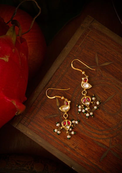 Mayuri Myna Silver Earrings