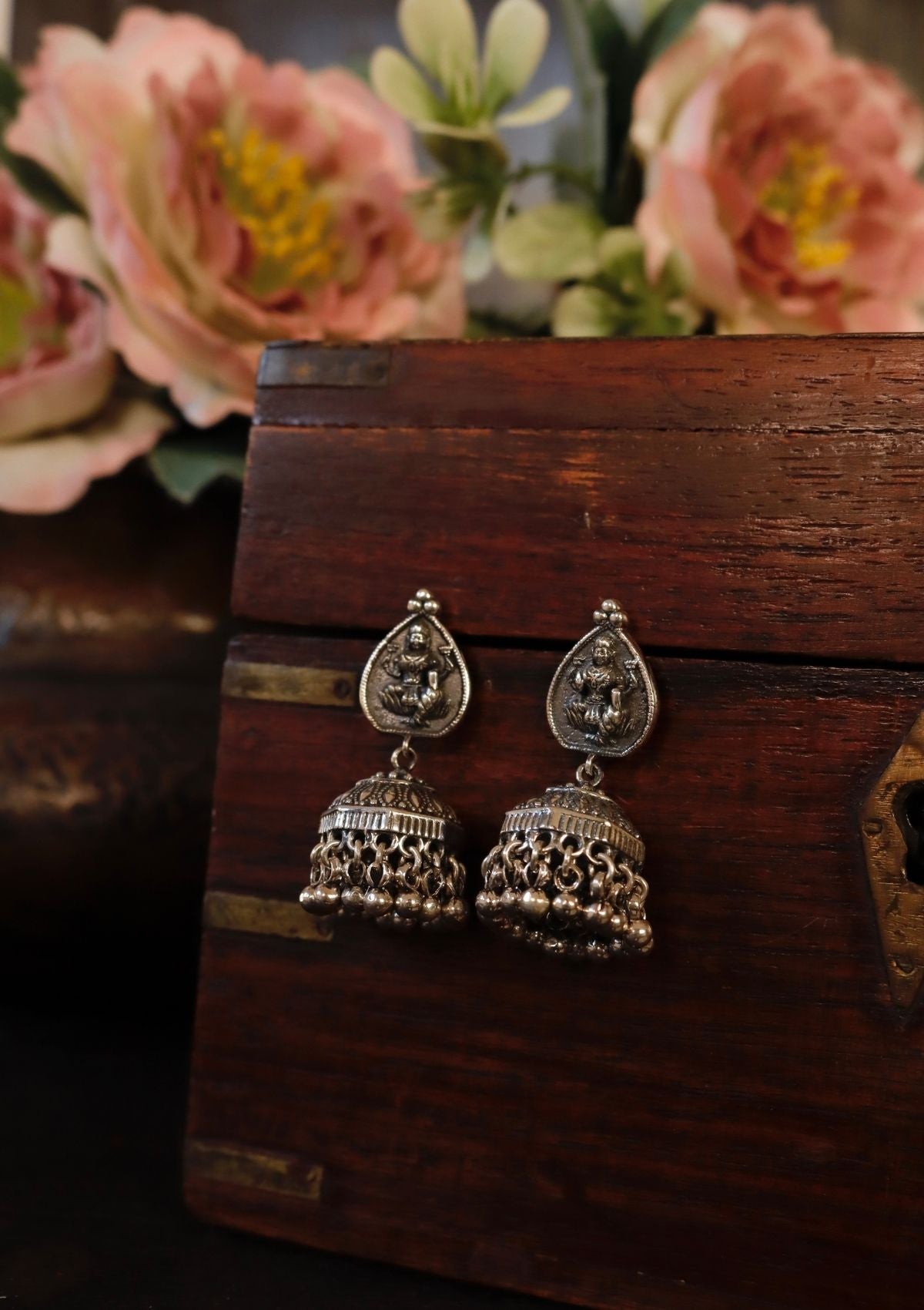 Lakshmi Silver Jhumki Earrings