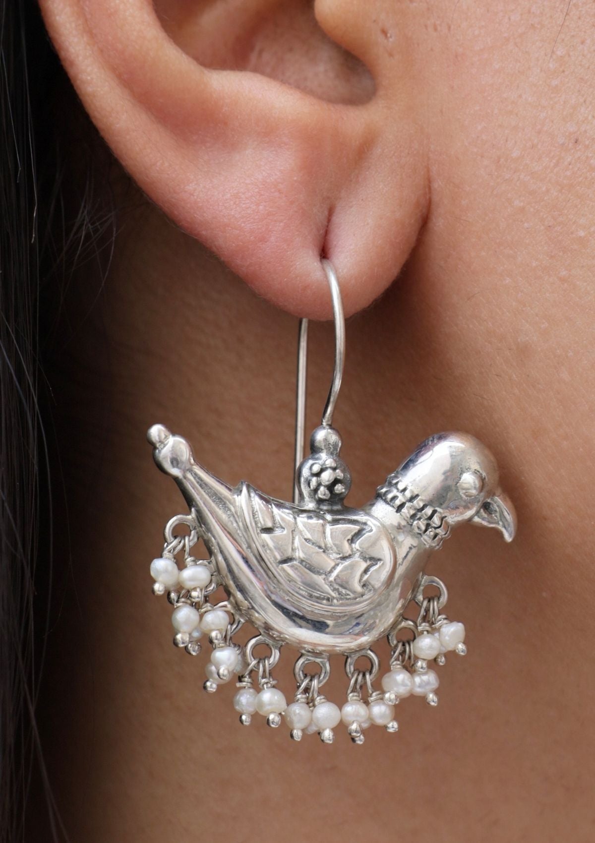 Pakhi Pearl  Silver Earrings