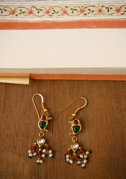 Parakeet Silver Earrings