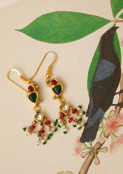 Parakeet Silver Earrings