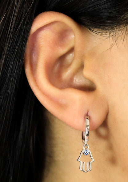 Hamsa Hand Huggies Earrings