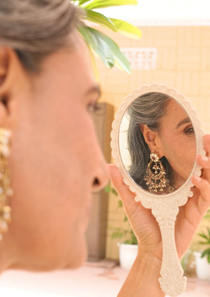 Bahaar Silver Chandbali Earrings