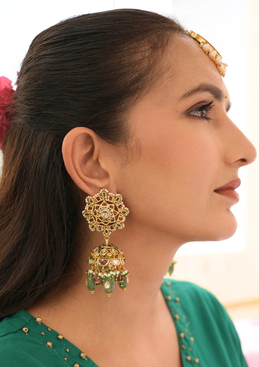 Gulnaar Silver Jhumki Earrings