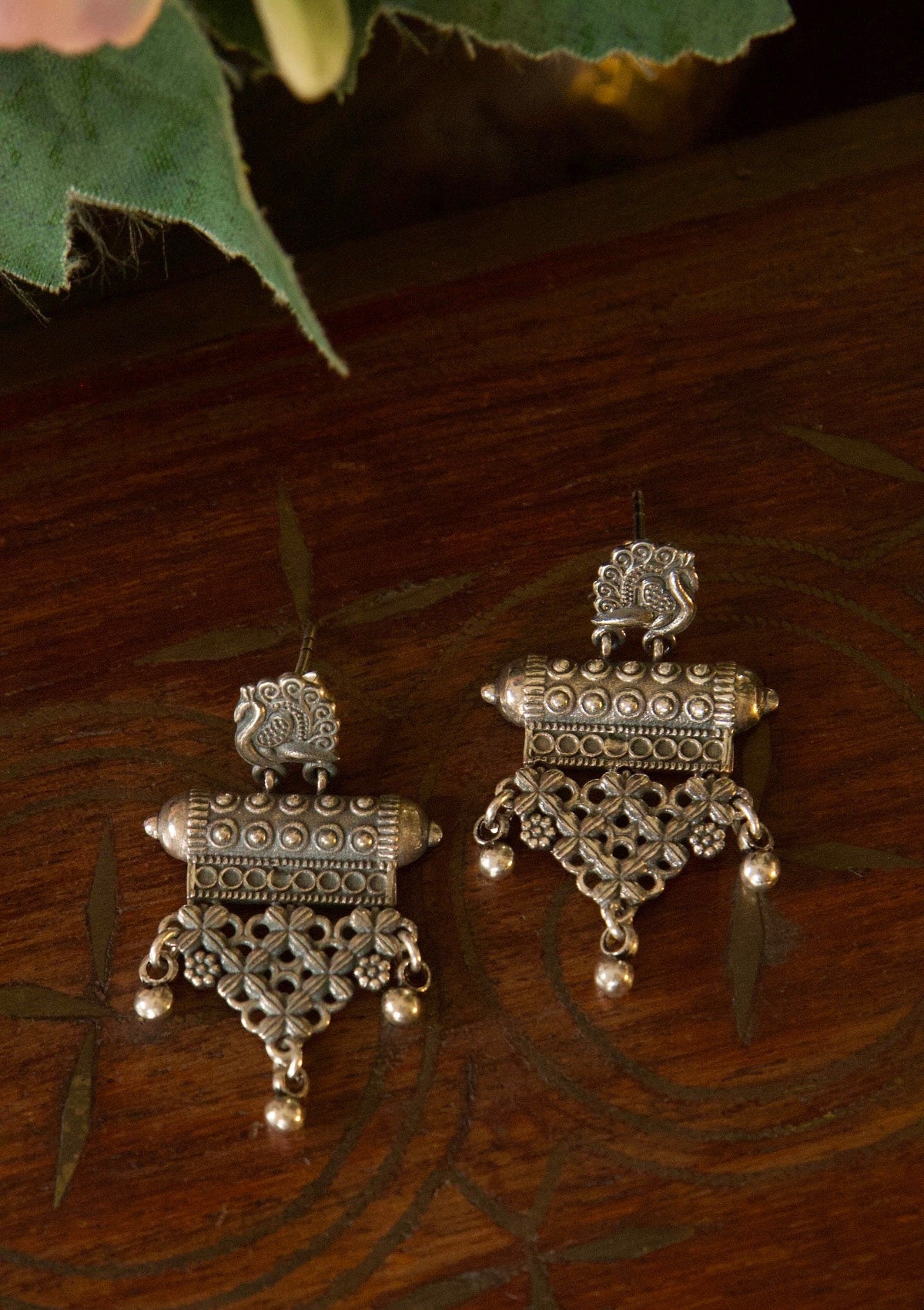 Mayurika Silver Earrings