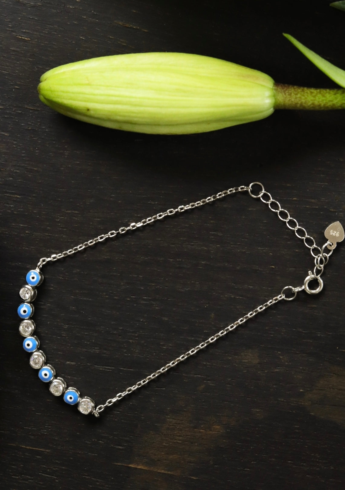 Sparkle & Shield Silver Bracelet