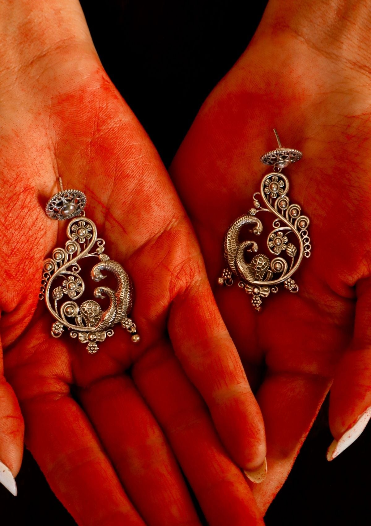 Chandrikaa Silver Earrings
