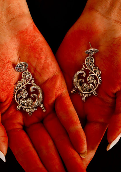 Chandrikaa Silver Earrings