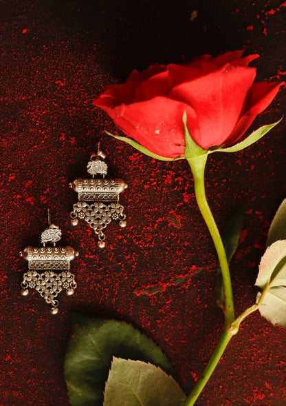 Mayurika Silver Earrings