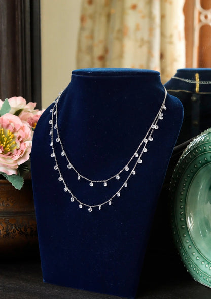 Double Drop Silver Chain