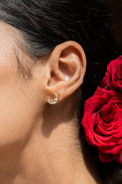 Crescent Moon Silver Earrings