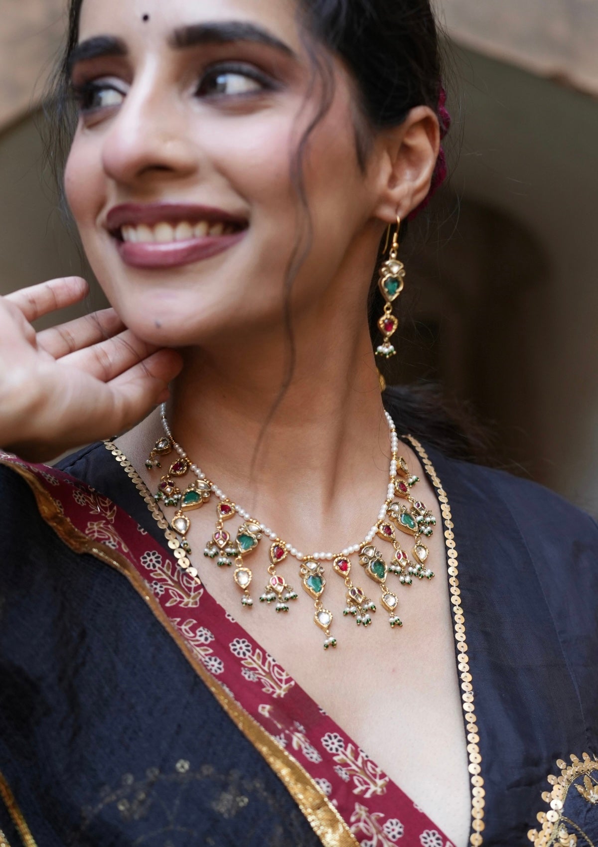 Meera-E-Diya Silver Necklace