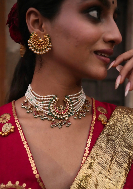 Roshni-E-Chand Silver Choker