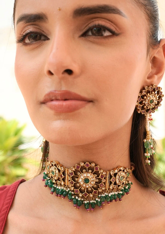 Dilruba Silver Choker Necklace