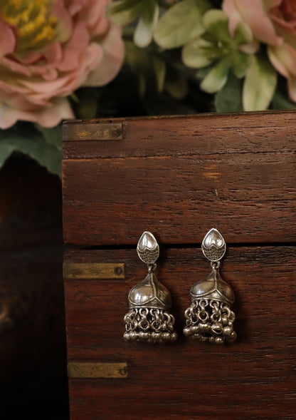 Amaya Silver Jhumki Earrings