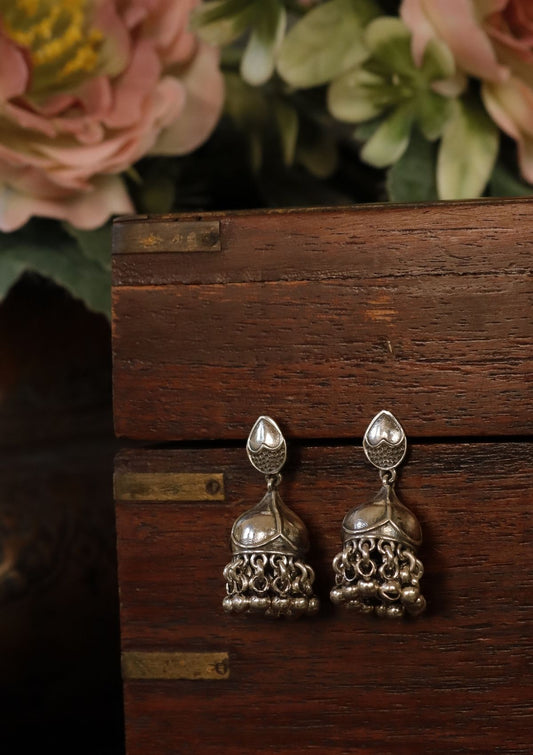 Amaya Silver Jhumki Earrings