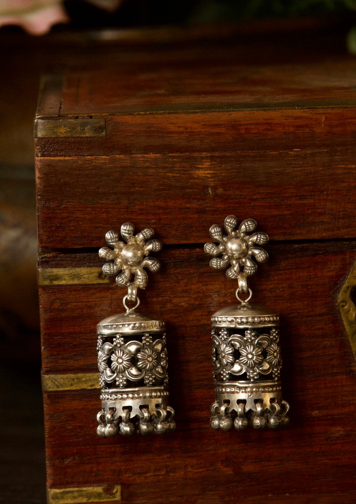 Suman Silver Earrings