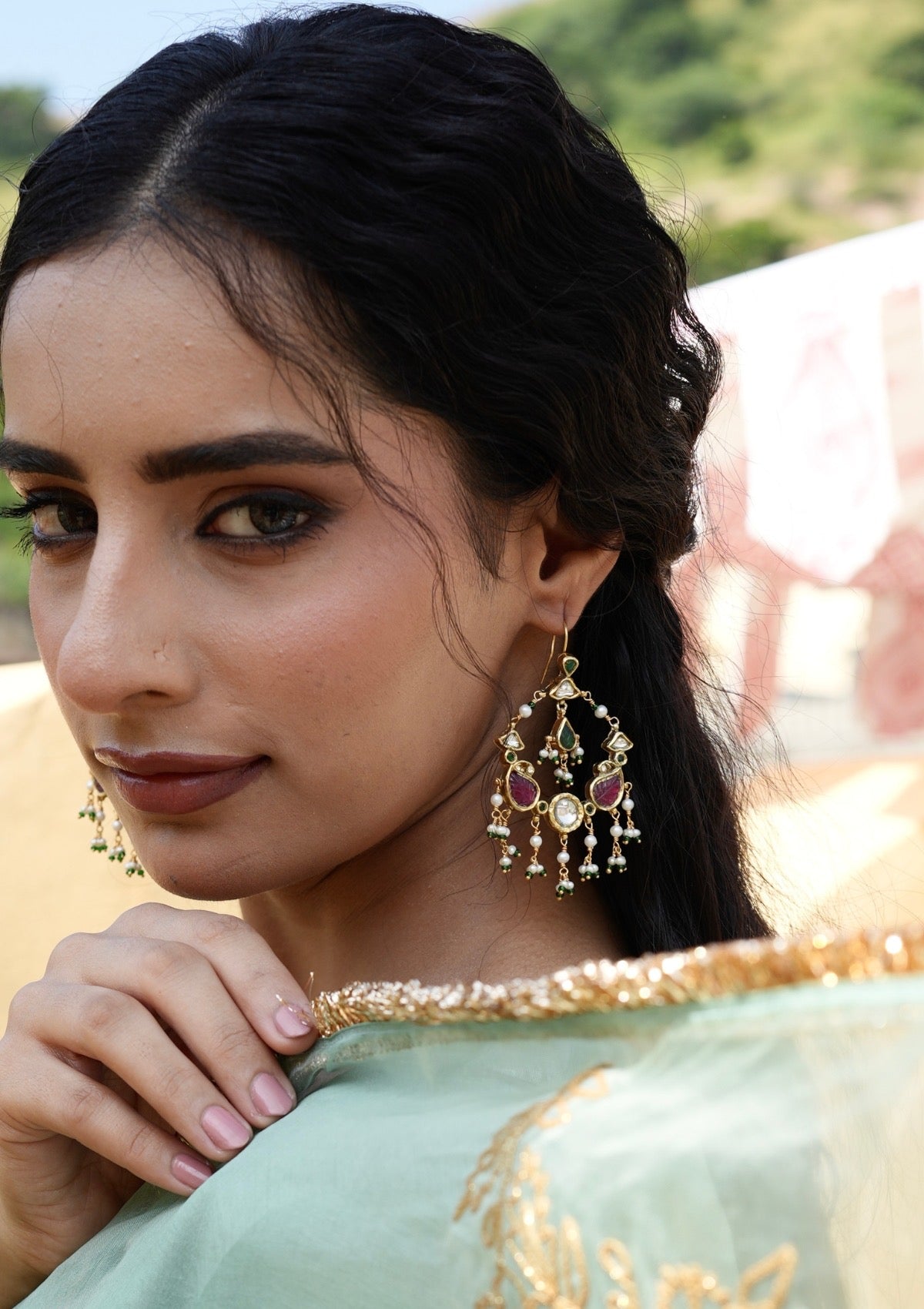 Noor-e-baag Silver Earrings