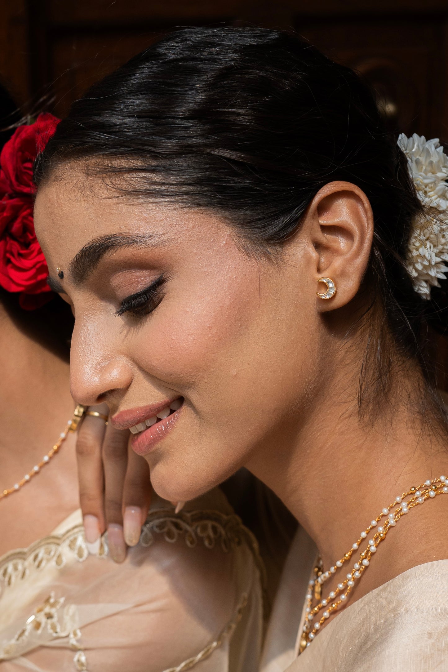 Crescent Moon Silver Earrings