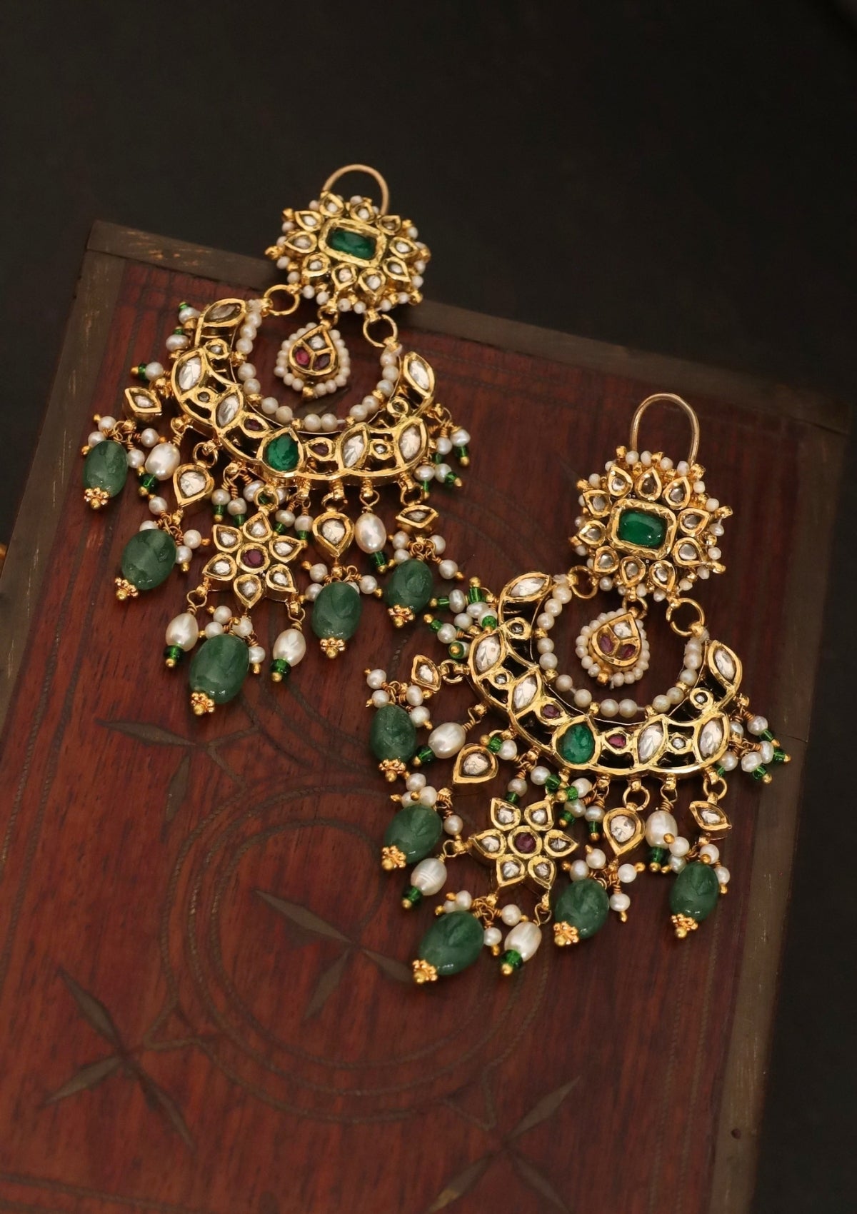 Zeenat Silver Chandbali Earrings