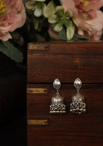 Amaya Silver Jhumki Earrings