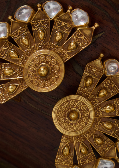 Kesari leaf Gold-Plated Earrings