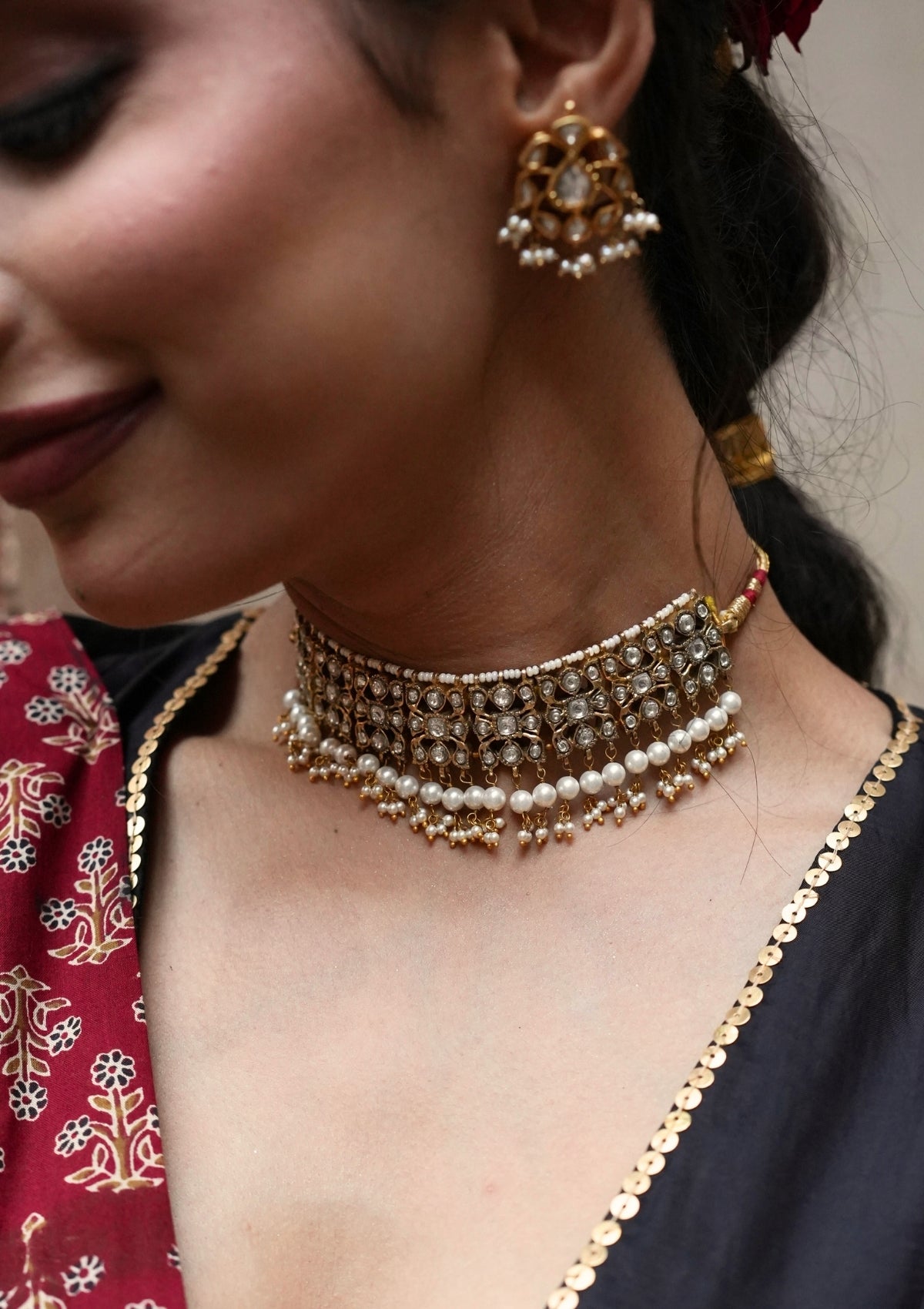 Jodha Silver Choker Necklace