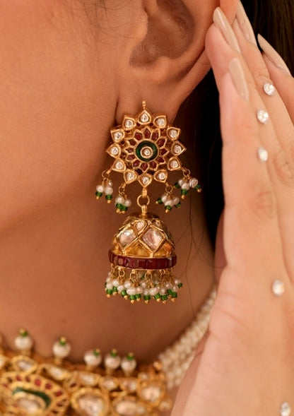 Rukmani Silver Jhumki Earrings