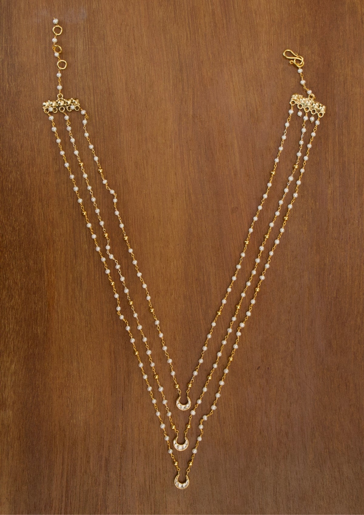 Chaand 3 Line Silver Necklace