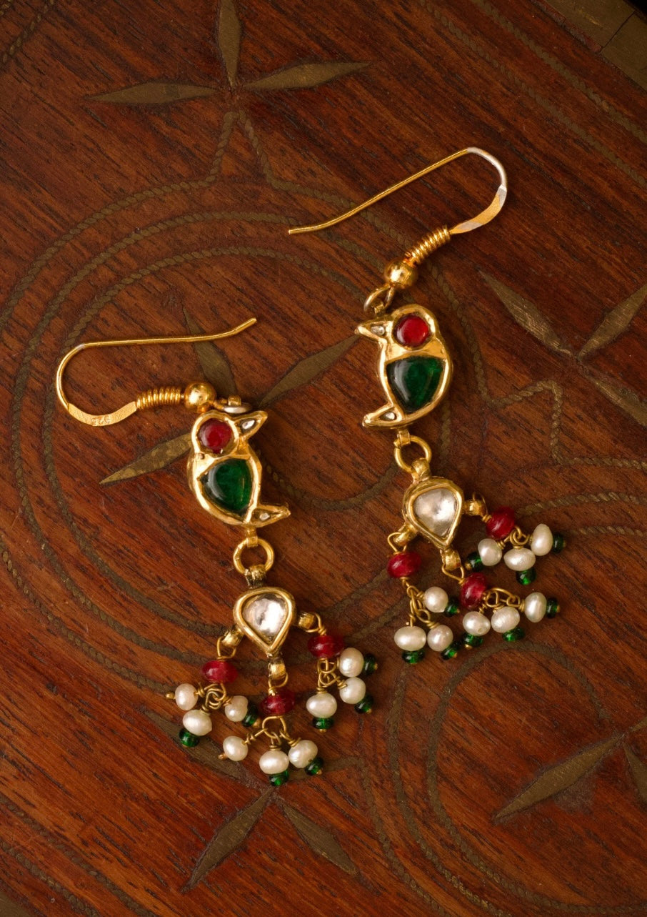 Parakeet Silver Earrings