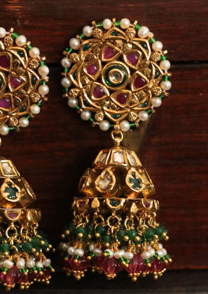 Mehfil Silver Jhumki Earrings