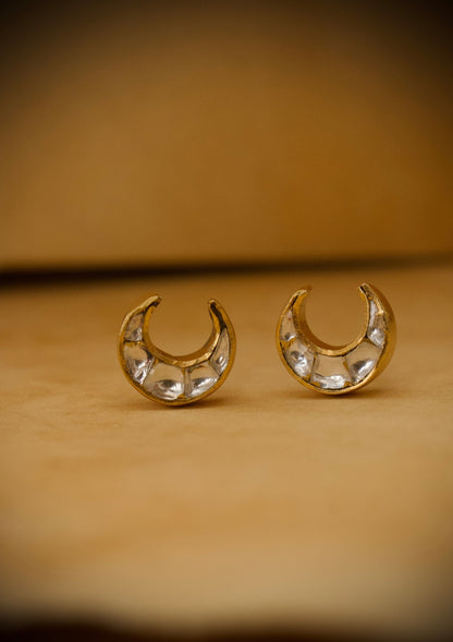 Crescent Moon Silver Earrings