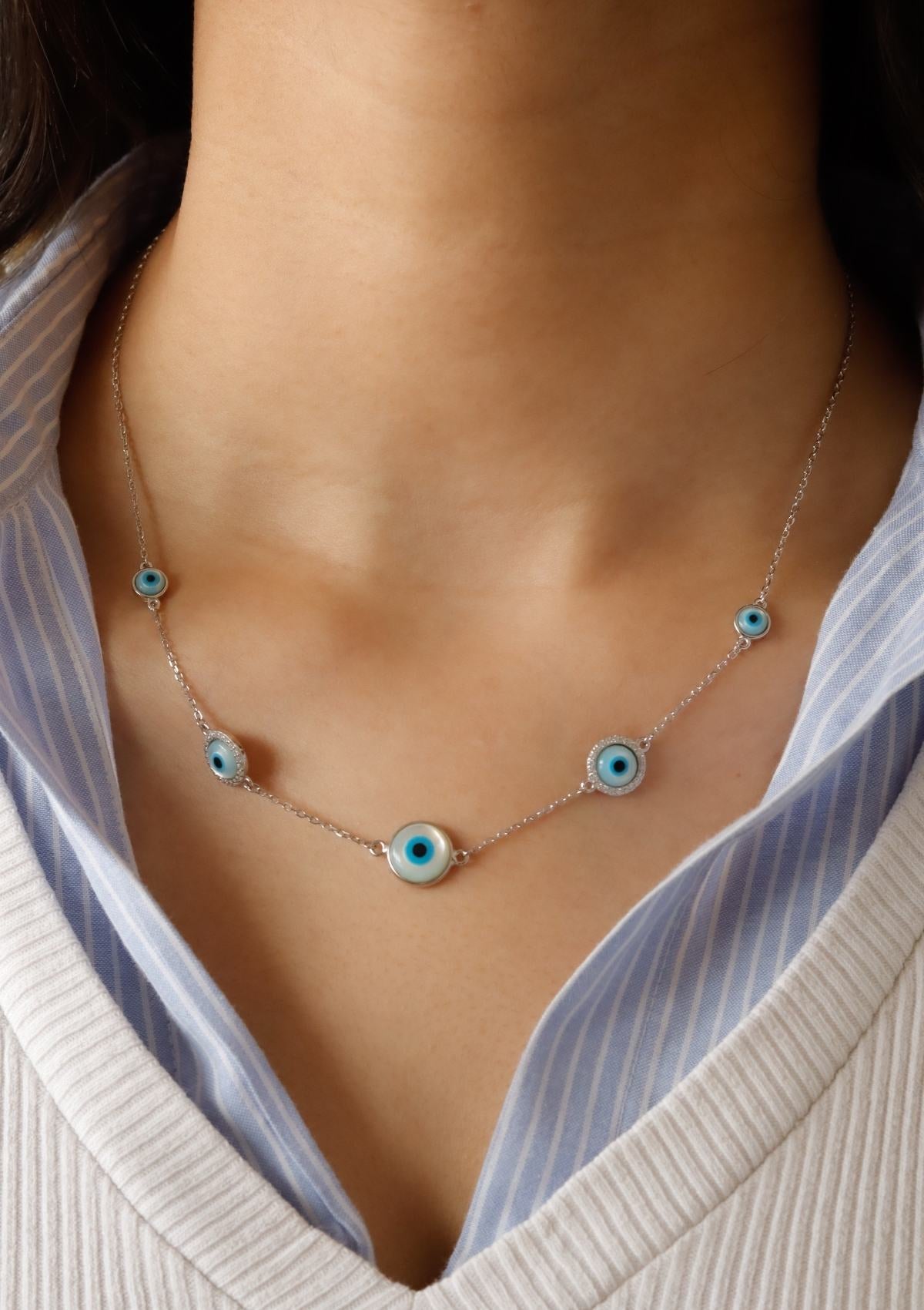 Dia Evil Eye Necklace