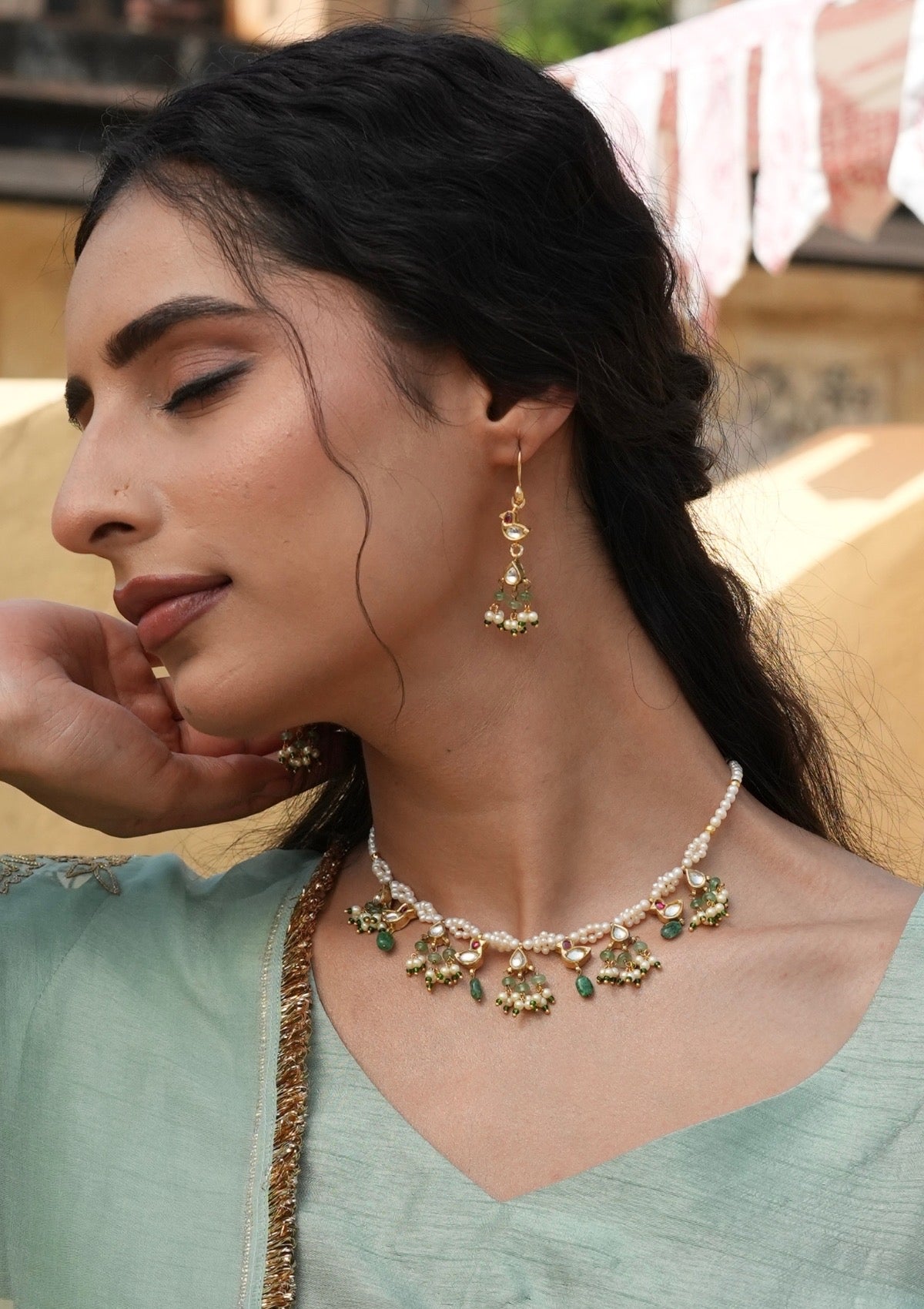 Chanchal Myna Silver Necklace