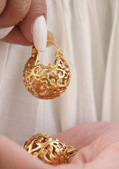 Gul-e-Rana Gold-Plated Earrings