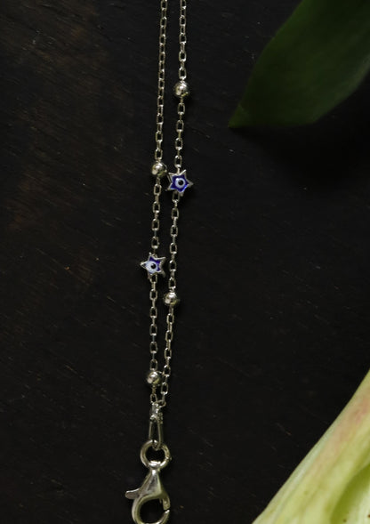 Double Layered Evil Eye Charm Bracelet