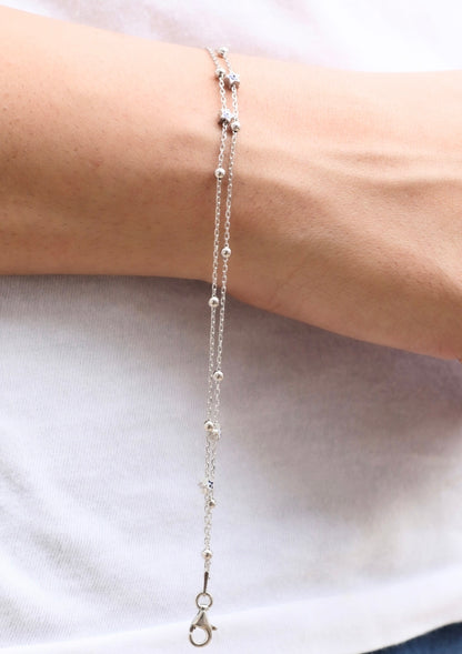 Double Layered Evil Eye Charm Bracelet