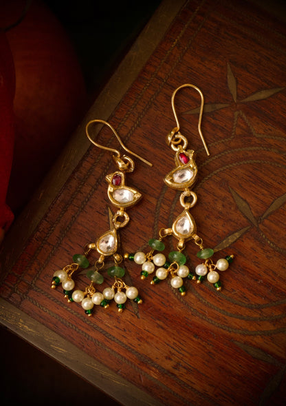 Chanchal Myna Silver Earrings