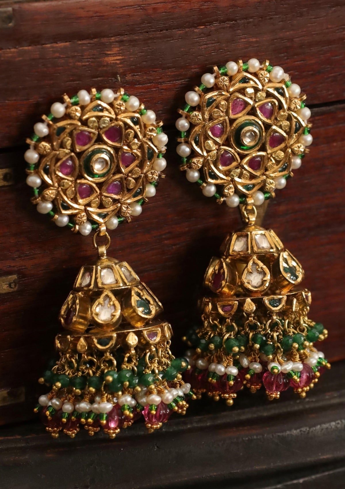 Mehfil Silver Jhumki Earrings
