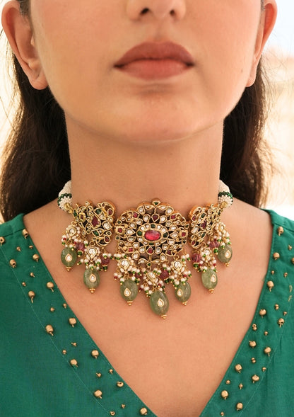 Gulnaar Silver Choker Necklace