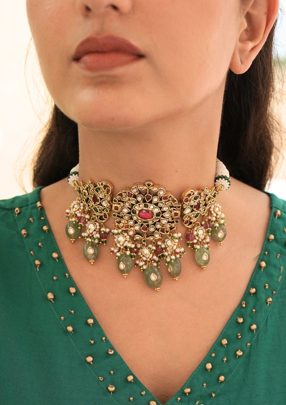 Gulnaar Silver Choker Necklace
