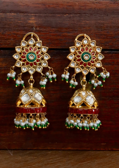 Rukmani Silver Jhumki Earrings